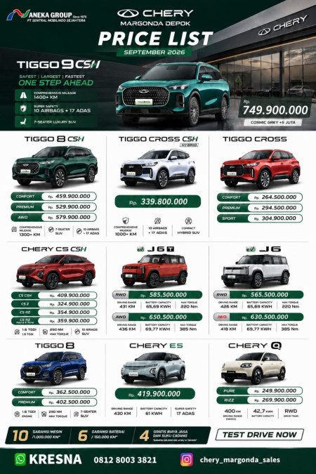 Price list chery Depok